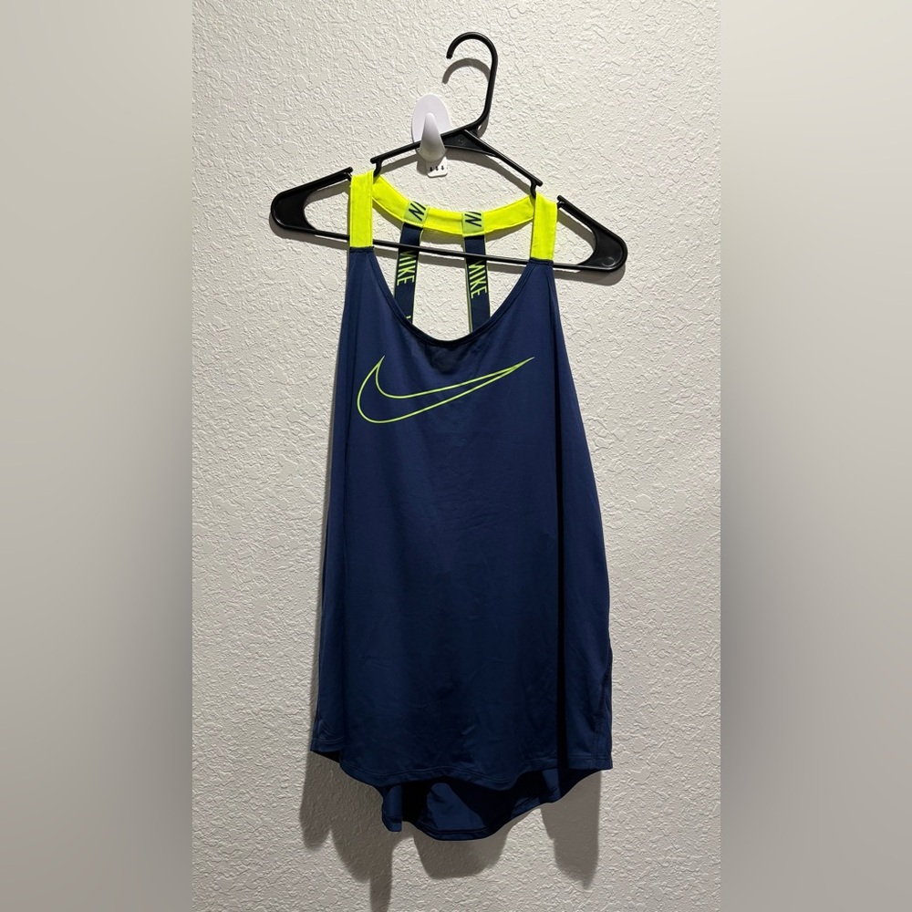 Nike Dry-FIT‎ Training Tank Top --Navy and Neon -- Women's Size XL